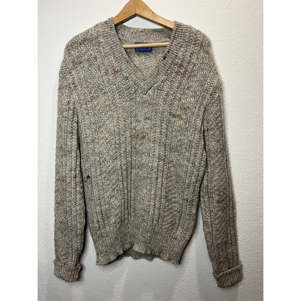 Pendleton Beige Marled V-Neck Sweater